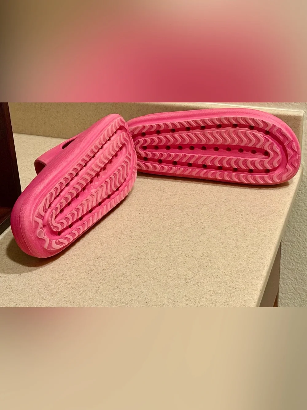 Skechers Foamies Arch Horizon Sandals Pink Size 7 NWOT Comfort Slides